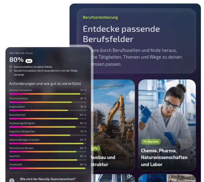 NexxUp-App mit persönlichem Score und Fähigkeiten